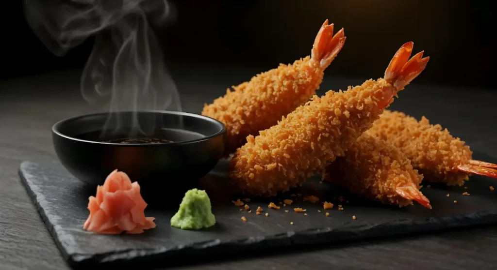 Ebi furai preparado con tempura